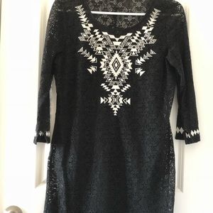 Express Black Dress with 3/4 Length Sleeves